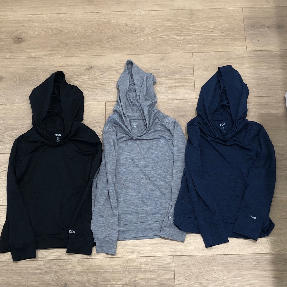 Boys XS (6-7) Lightweight Hoodie with in Black, Gray, and Navy Blue
